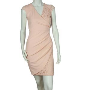MISTIC‎ Women's Mini Dress Pink Cap Sleeve V- Neck Size Small